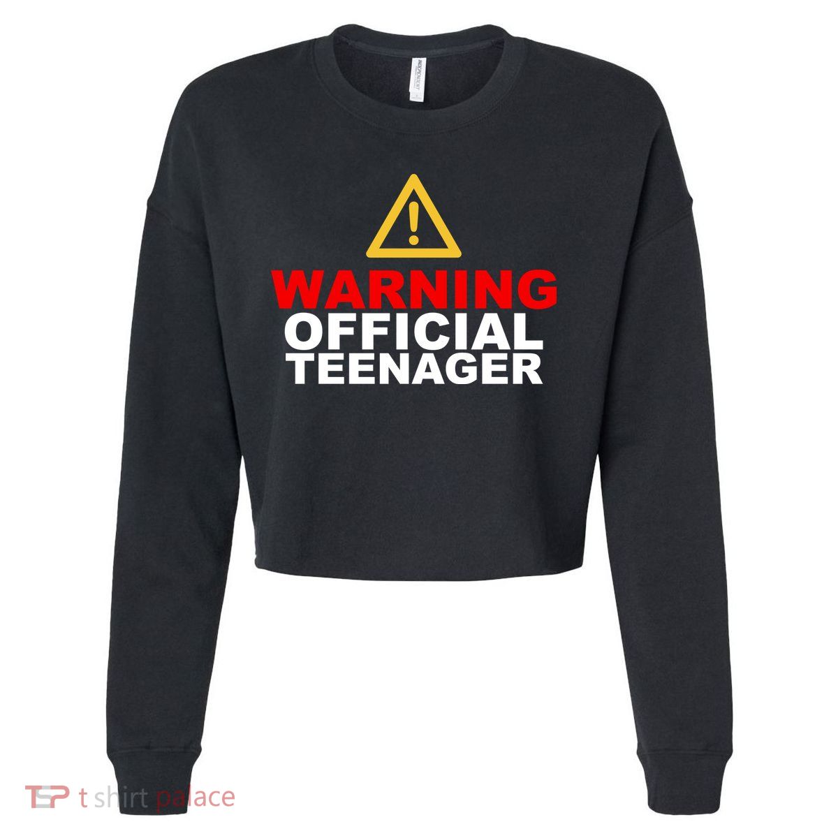 Warning Official Teenager 13th Birthday Cropped Pullover Crew