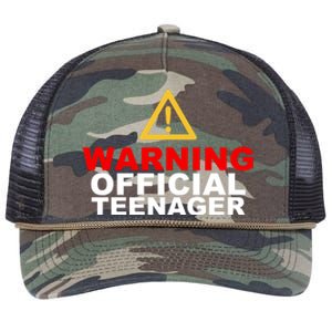 Warning Official Teenager 13th Birthday Retro Rope Trucker Hat Cap