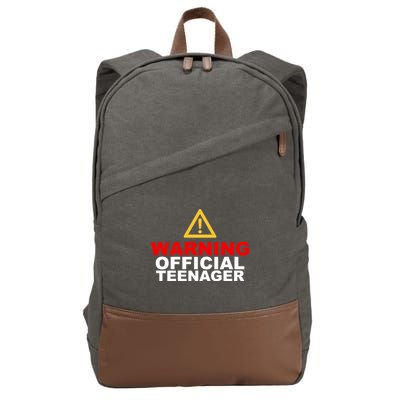 Warning Official Teenager 13th Birthday Cotton Canvas Backpack