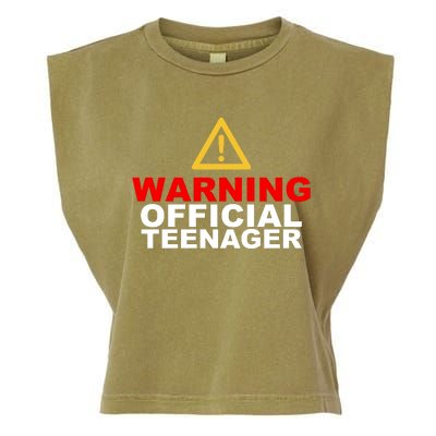 Warning Official Teenager 13th Birthday Garment-Dyed Women's Muscle Tee