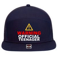 Warning Official Teenager 13th Birthday 7 Panel Mesh Trucker Snapback Hat