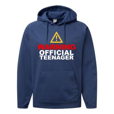 Warning Official Teenager 13th Birthday Performance Fleece Hoodie