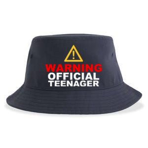 Warning Official Teenager 13th Birthday Sustainable Bucket Hat