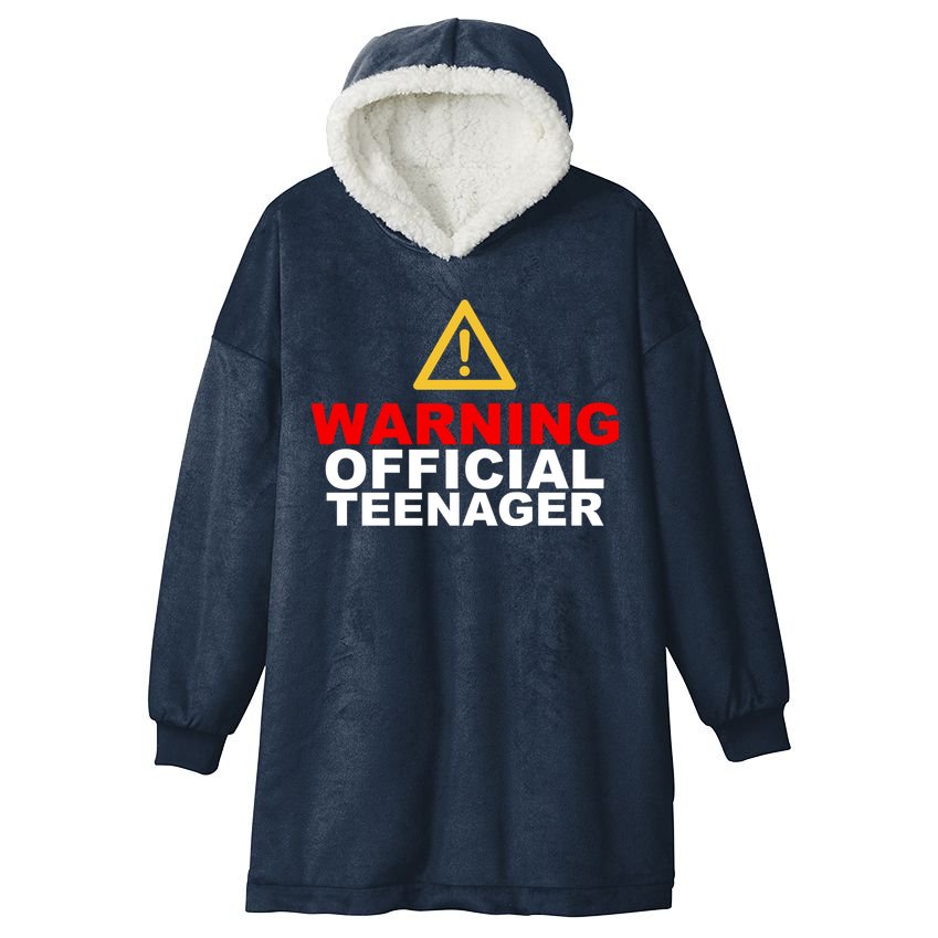 Warning Official Teenager 13th Birthday Hooded Wearable Blanket