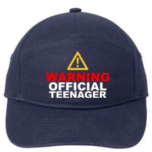 Warning Official Teenager 13th Birthday 7-Panel Snapback Hat