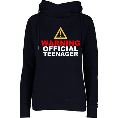 Warning Official Teenager 13th Birthday Womens Funnel Neck Pullover Hood