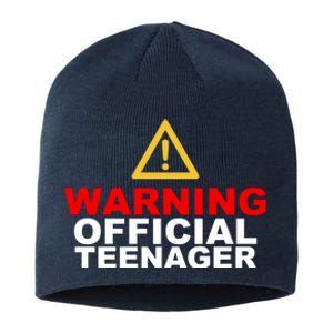 Warning Official Teenager 13th Birthday Sustainable Beanie