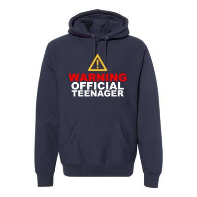 Warning Official Teenager 13th Birthday Premium Hoodie