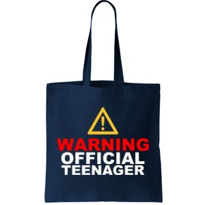 Warning Official Teenager 13th Birthday Tote Bag