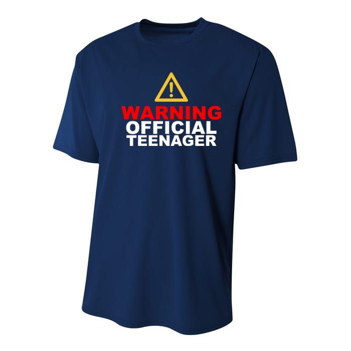 Warning Official Teenager 13th Birthday Youth Performance Sprint T-Shirt