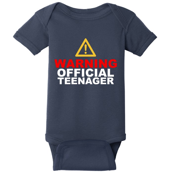 Warning Official Teenager 13th Birthday Baby Bodysuit