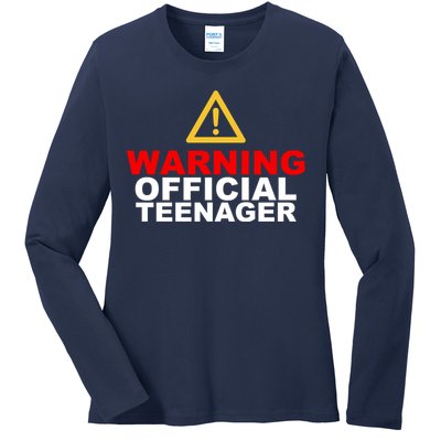 Warning Official Teenager 13th Birthday Ladies Long Sleeve Shirt