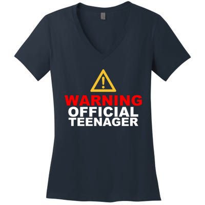 Warning Official Teenager 13th Birthday Women's V-Neck T-Shirt