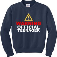 Warning Official Teenager 13th Birthday Kids Sweatshirt