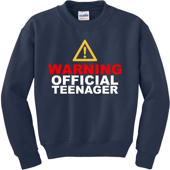 Warning Official Teenager 13th Birthday Kids Sweatshirt