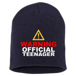 Warning Official Teenager 13th Birthday Short Acrylic Beanie