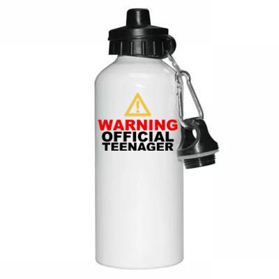 Warning Official Teenager 13th Birthday Aluminum Water Bottle 