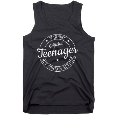 Warning Official Teenager May Contain Attitude Teenager Tank Top