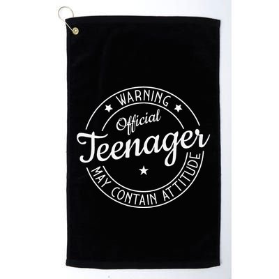 Warning Official Teenager May Contain Attitude Teenager Golf Towel