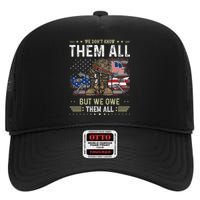 We Owe Them All Partiotic Veterans Day Memorial Day High Crown Mesh Back Trucker Hat