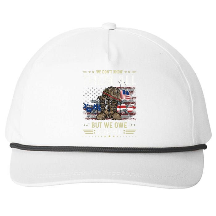 We Owe Them All Partiotic Veterans Day Memorial Day Snapback Five-Panel Rope Hat