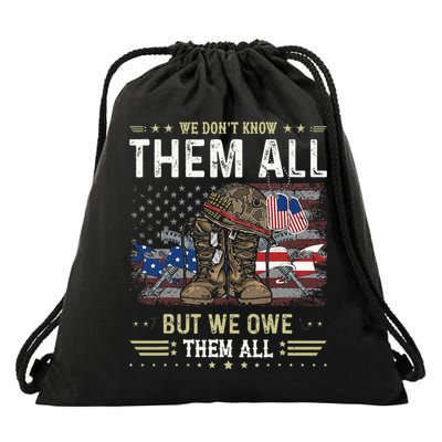 We Owe Them All Partiotic Veterans Day Memorial Day Drawstring Bag
