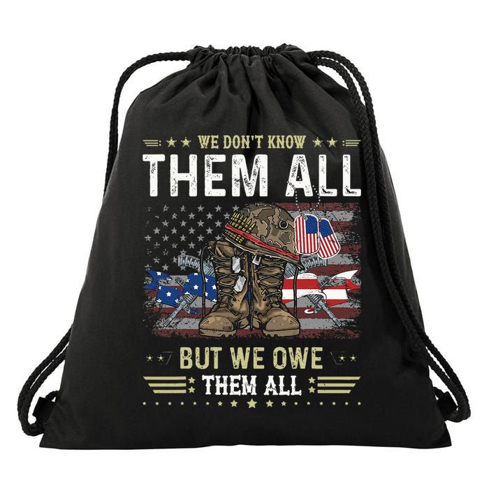We Owe Them All Partiotic Veterans Day Memorial Day Drawstring Bag