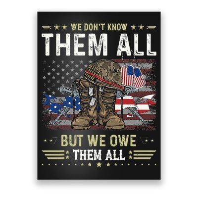 We Owe Them All Partiotic Veterans Day Memorial Day Poster