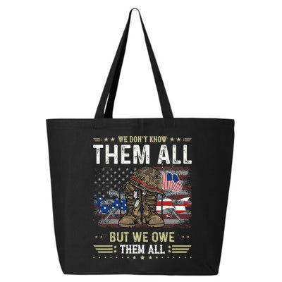 We Owe Them All Partiotic Veterans Day Memorial Day 25L Jumbo Tote