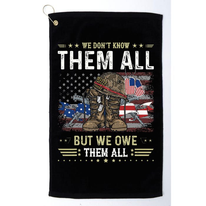 We Owe Them All Partiotic Veterans Day Memorial Day Golf Towel