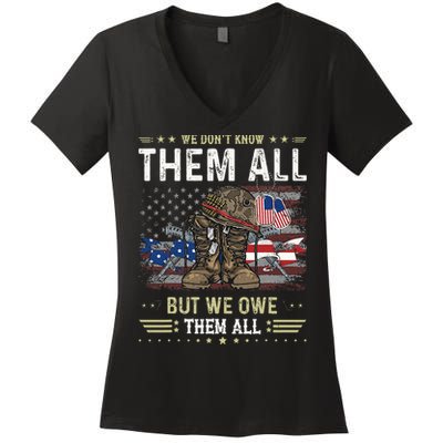 We Owe Them All Partiotic Veterans Day Memorial Day Women's V-Neck T-Shirt