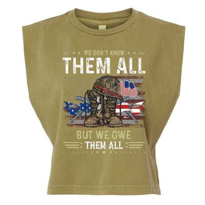 We Owe Them All Partiotic Veterans Day Memorial Day Garment-Dyed Women's Muscle Tee