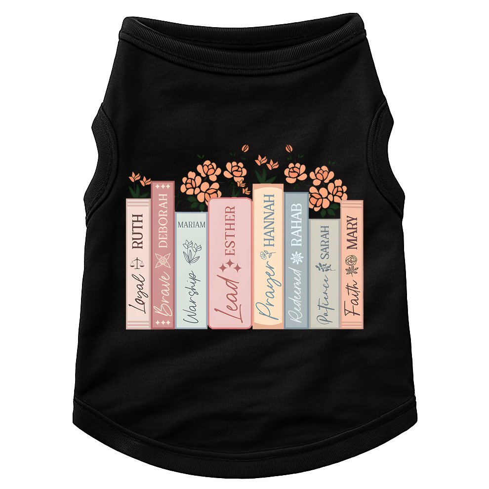 Women Of The Bible Floral Books Christian Jesus Doggie Tank