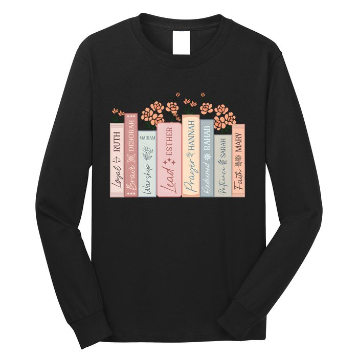 Women Of The Bible Floral Books Christian Jesus Long Sleeve Shirt