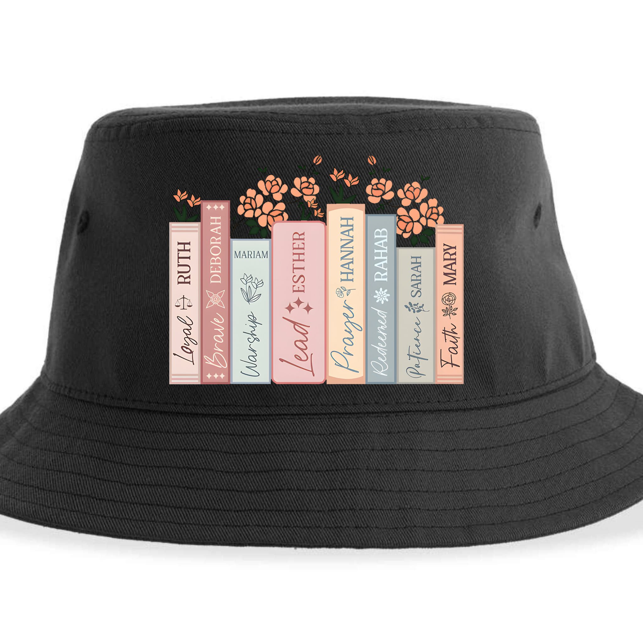 Women Of The Bible Floral Books Christian Jesus Sustainable Bucket Hat