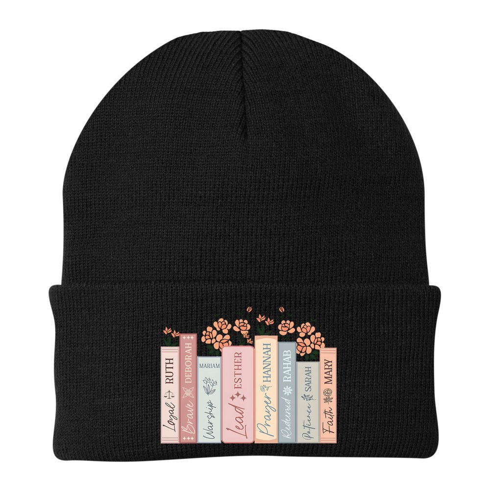 Women Of The Bible Floral Books Christian Jesus Beanie
