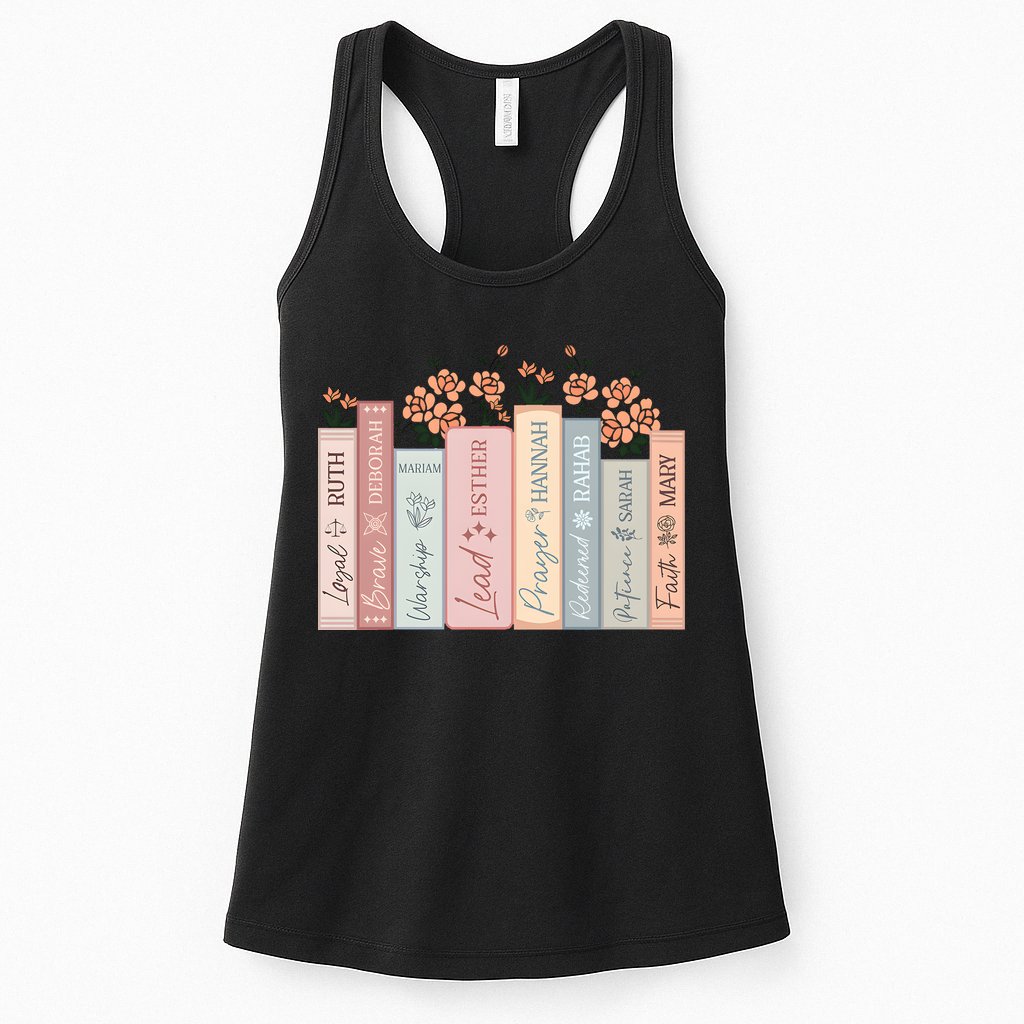 Women Of The Bible Floral Books Christian Jesus Womens Tank Top