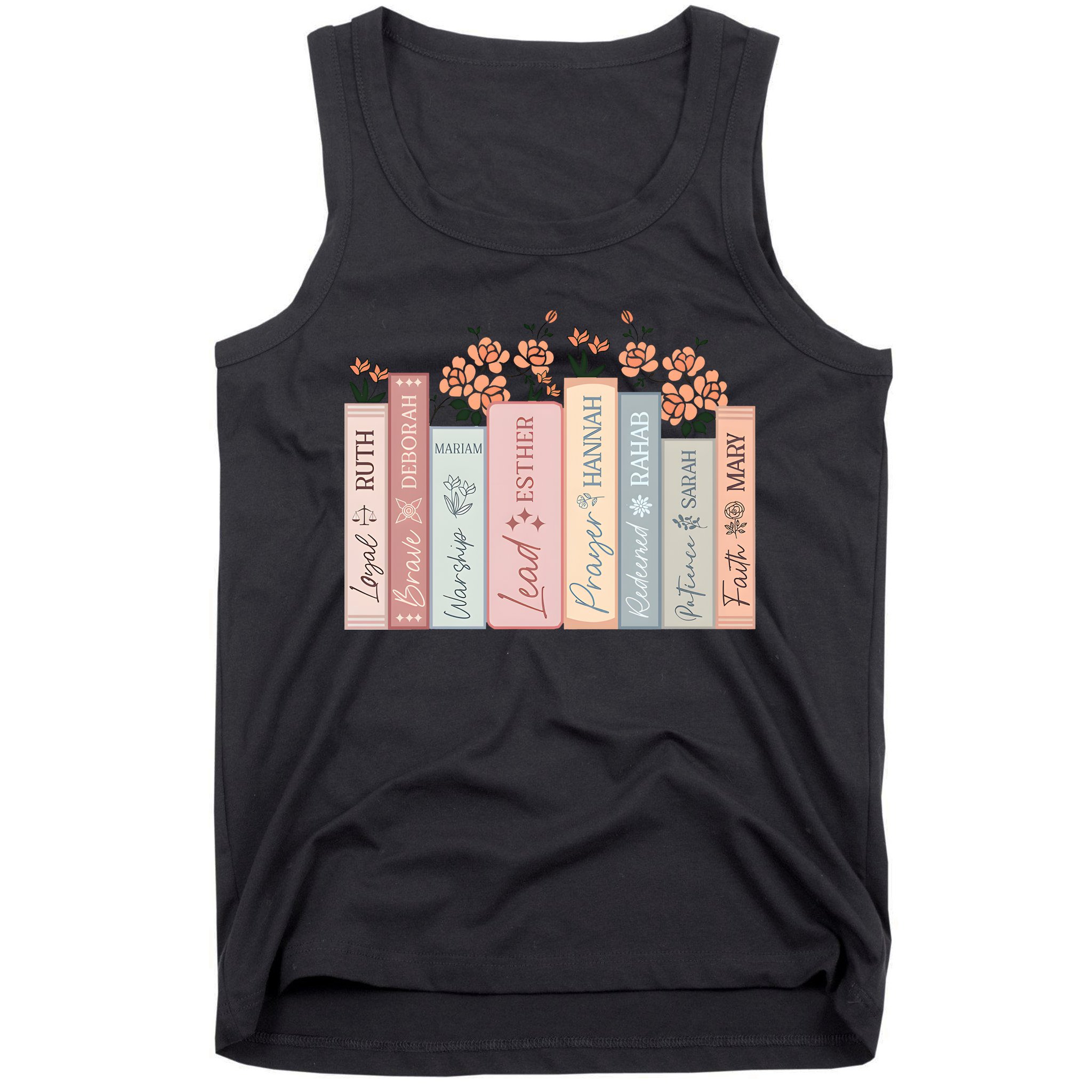 Women Of The Bible Floral Books Christian Jesus Tank Top