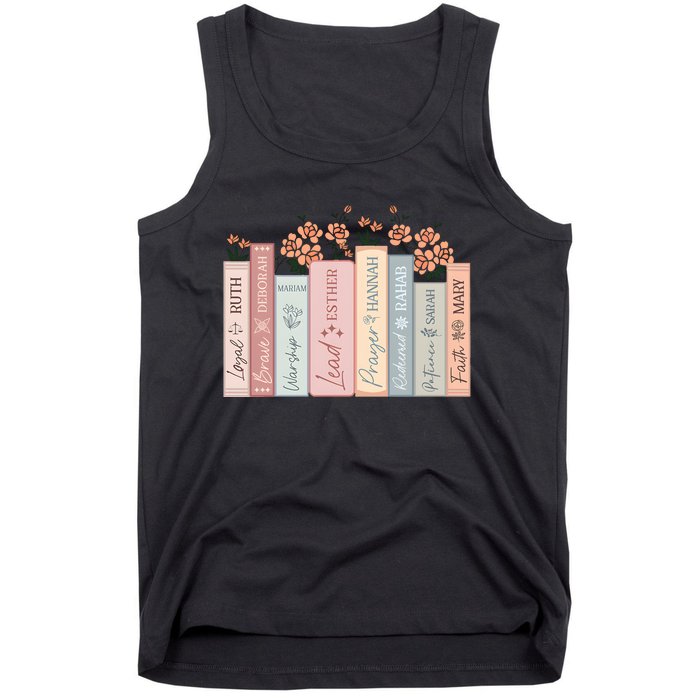 Women Of The Bible Floral Books Christian Jesus Tank Top