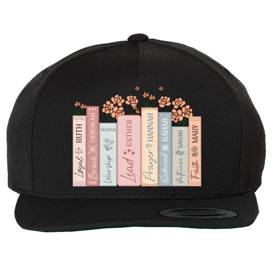 Women Of The Bible Floral Books Christian Jesus Wool Snapback Cap