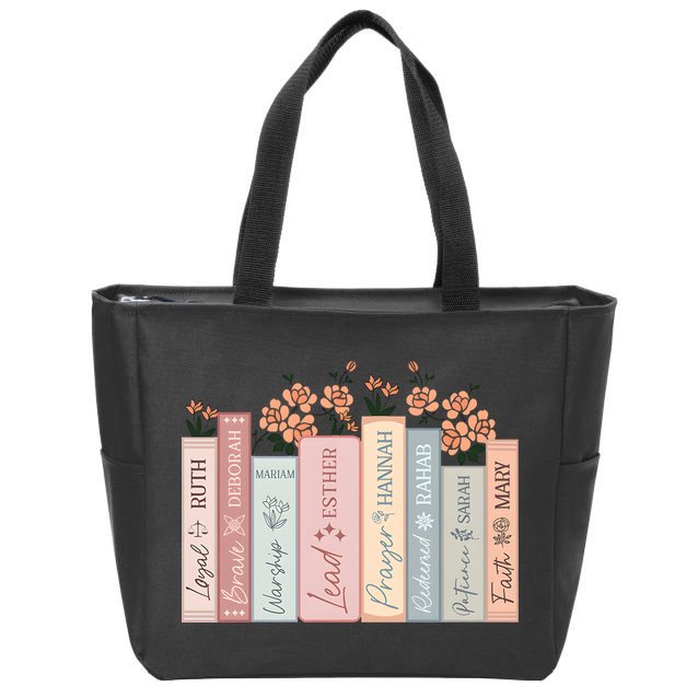 Women Of The Bible Floral Books Christian Jesus Zip Tote Bag