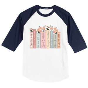 Women Of The Bible Floral Books Christian Jesus Baseball Sleeve Shirt