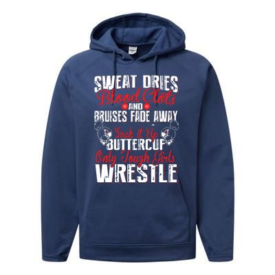 Wrestling Only Tough Wrestle Performance Fleece Hoodie