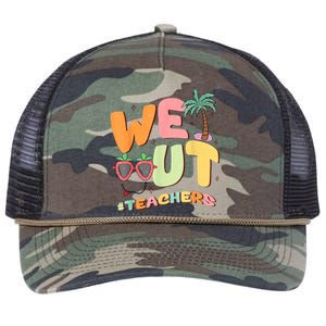 We Out Teachers End Of School Year Happy Last Day Of School Retro Rope Trucker Hat Cap