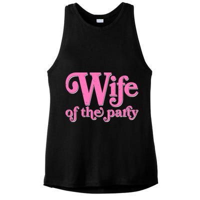 Wife Of The Party Bachelorette Bride Ladies PosiCharge Tri-Blend Wicking Tank