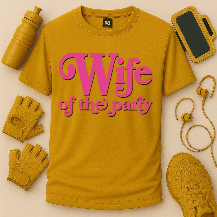 Wife Of The Party Bachelorette Bride Cooling Performance Crew T-Shirt