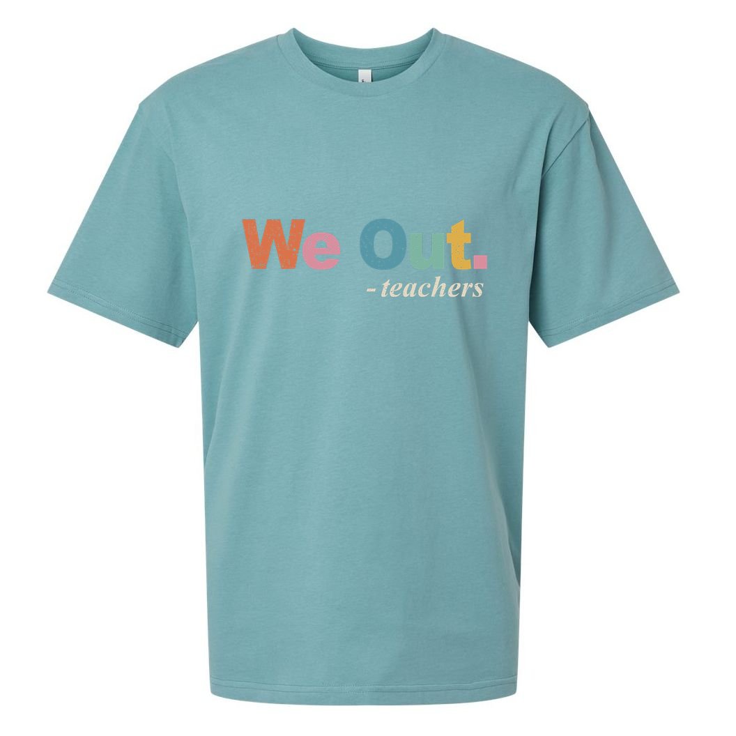 We Out Teachers Teacher Last Day Of School End Year Retro Sueded Cloud Jersey T-Shirt