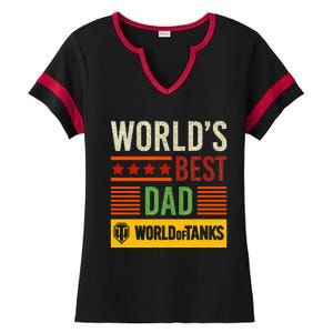 World Of Tanks Father Day Worlds Best Dad Ladies Halftime Notch Neck Tee