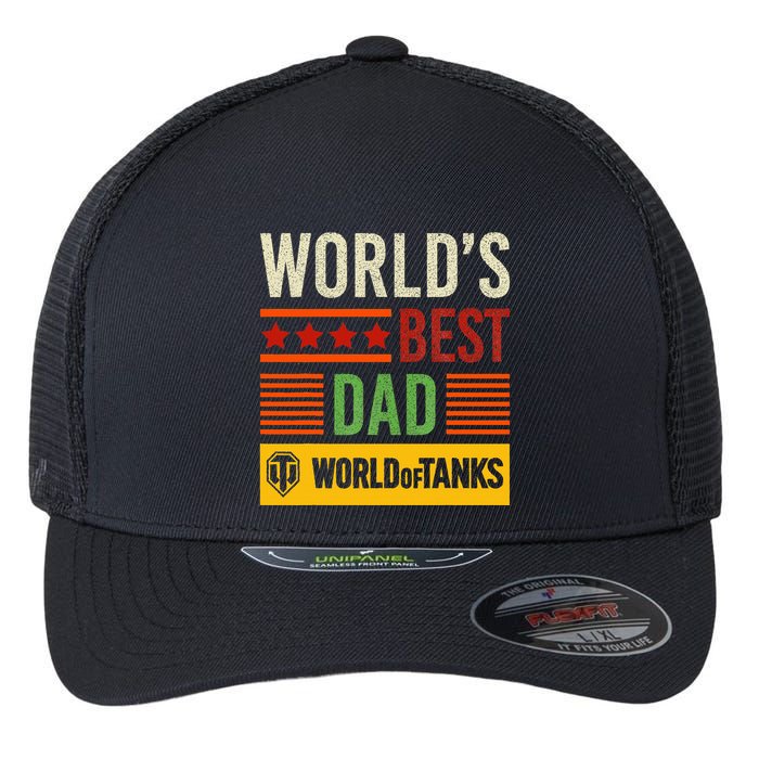 World Of Tanks Father Day Worlds Best Dad Flexfit Unipanel Trucker Cap