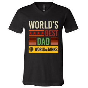 World Of Tanks Father Day Worlds Best Dad V-Neck T-Shirt